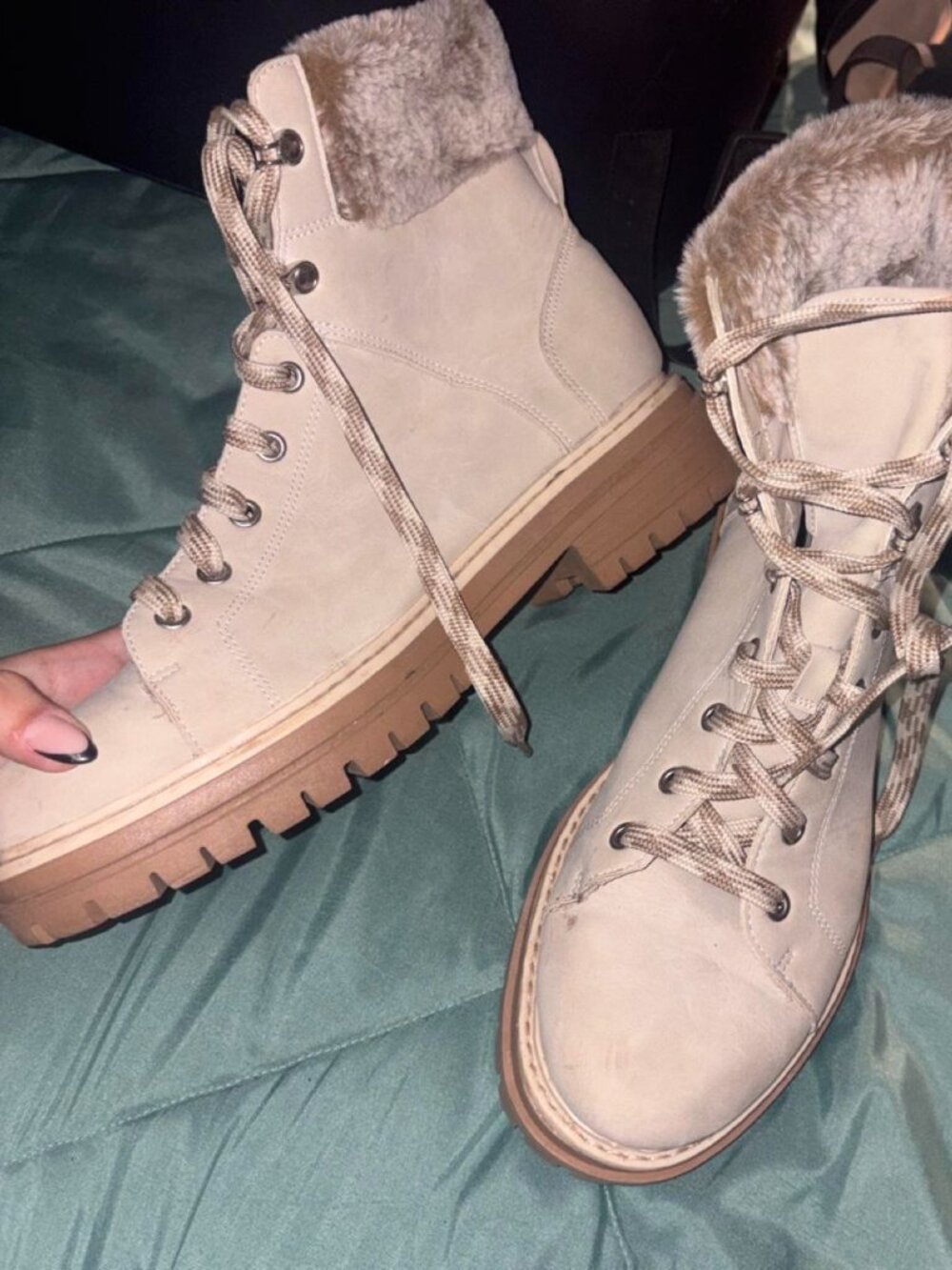 Time and Tru Women's Cream and Tan Boots